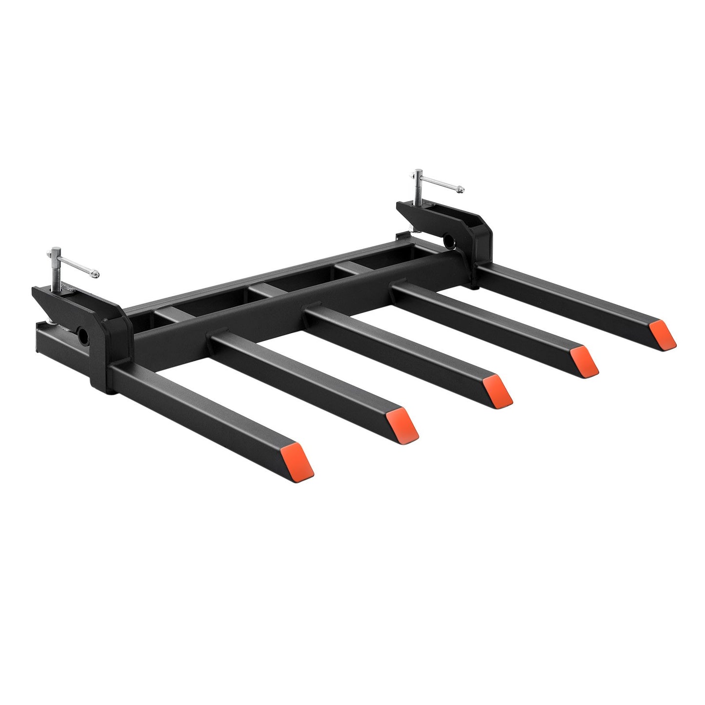 VEVOR Clamp on Debris Forks to 1200 mm Bucket, 1200 kg Capacity Heavy Duty Clamp on Pallet Forks Attachments, Fit for Loader Bucket Skidsteer Tractor to Clean up Fallen Limbs Debris or Yard Wwaste