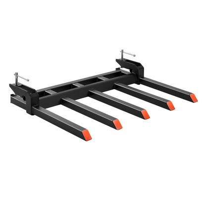 VEVOR Clamp on Debris Forks to 1200 mm Bucket, 1200 kg Capacity Heavy Duty Clamp on Pallet Forks Attachments, Fit for Loader Bucket Skidsteer Tractor to Clean up Fallen Limbs Debris or Yard Wwaste
