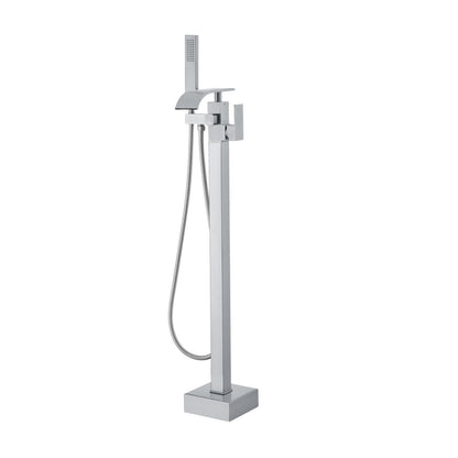 VEVOR Freestanding Bathtub Faucet, Floor Mount, Freestanding Tub Filler, Shower Mixer Taps, Two Water Modes, Swivel Spout, for Bathing & Showering Pet Bathing Cleaning Drains Toilet Flushing