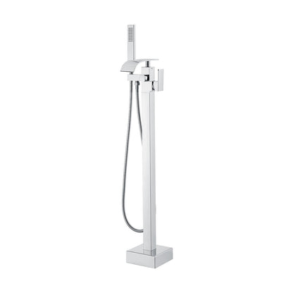 VEVOR Freestanding Bathtub Faucet, Floor Mount, Freestanding Tub Filler, Shower Mixer Taps, Two Water Modes, 360° Swivel Spout, for Bathing & Showering Pet Bathing Cleaning Drains Toilet Flushing
