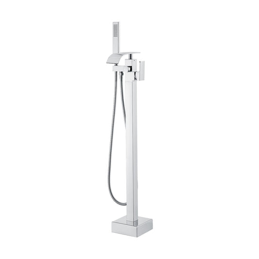 VEVOR Freestanding Bathtub Faucet, Floor Mount, Freestanding Tub Filler, Shower Mixer Taps, Two Water Modes, 360° Swivel Spout, for Bathing & Showering Pet Bathing Cleaning Drains Toilet Flushing