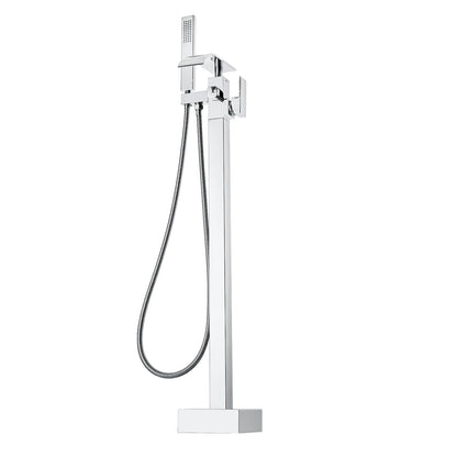 VEVOR Freestanding Bathtub Faucet, Floor Mount, Freestanding Tub Filler, Shower Mixer Taps, Two Water Modes, 360° Swivel Spout, for Bathing & Showering Pet Bathing Cleaning Drains Toilet Flushing