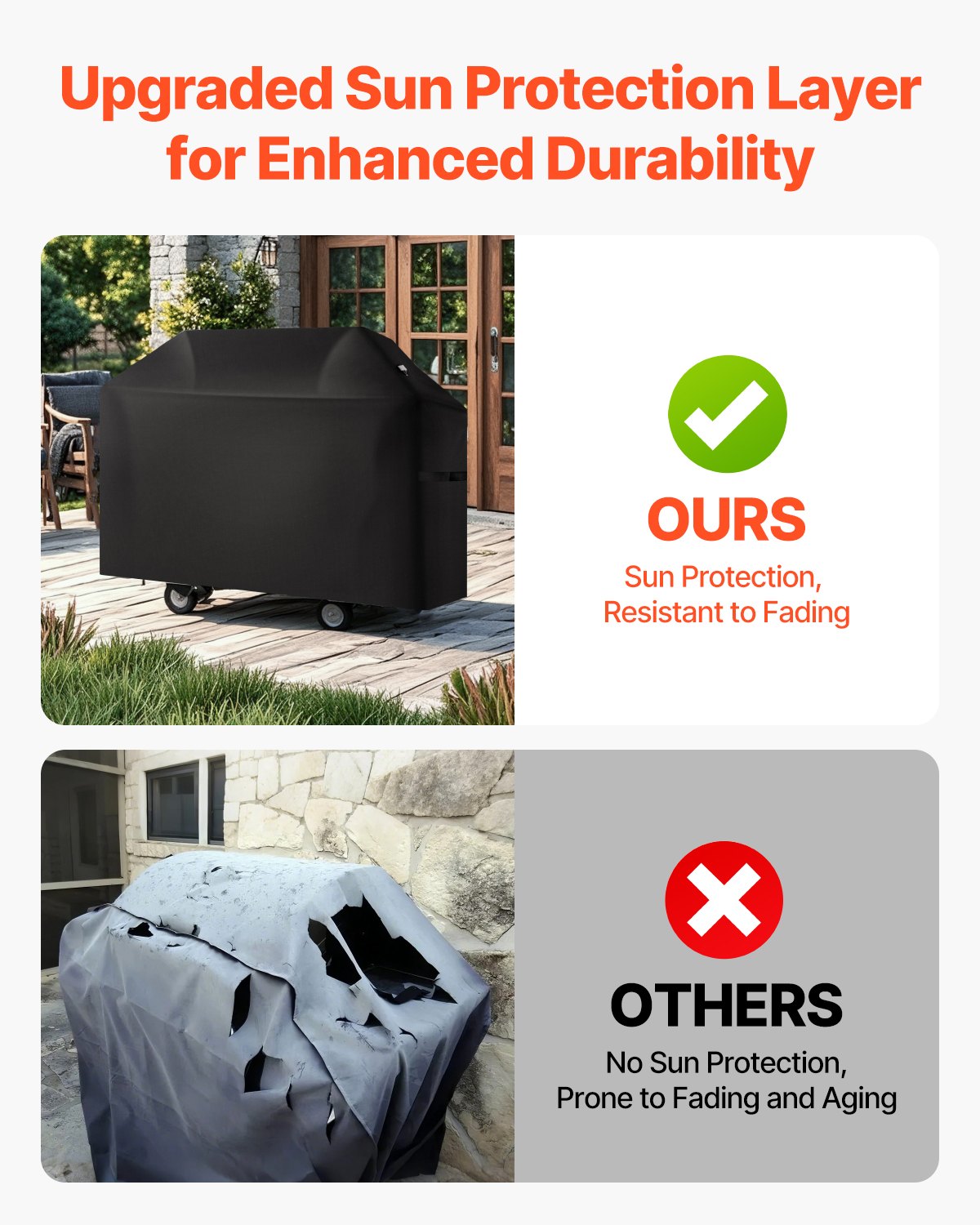 VEVOR 52 inch Grill Cover Heavy Duty BBQ Gas Grill Cover Outdoor Waterproof