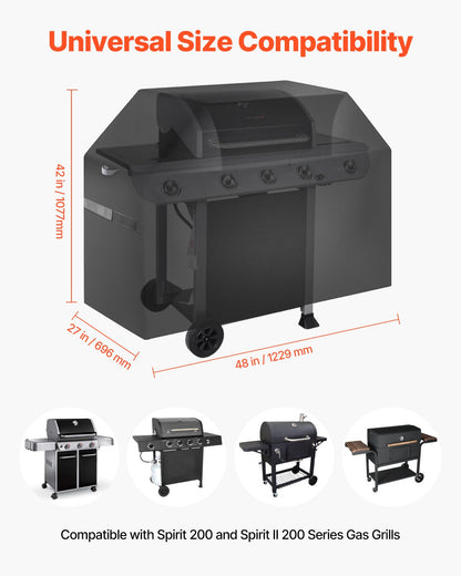 VEVOR 48 inch Grill Cover Heavy Duty BBQ Gas Grill Cover Outdoor Waterproof