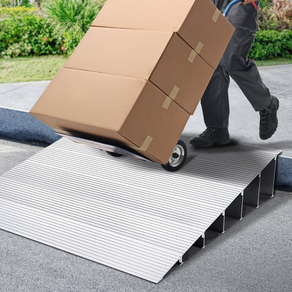 VEVOR Door Threshold Ramp, 6" Rise, 800 lbs Load Capacity, Door Ramp for Wheelchairs, Aluminum Threshold Ramp for Doorways, Adjustable Modular Threshold Ramp for Wheelchairs, Scooters, Power Chairs