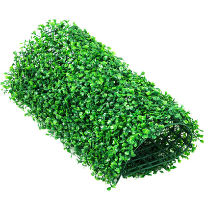 VEVOR 12PCS 10x10 inch Artificial Boxwood Panels, Boxwood Hedge Wall Mat,Artificial Grass Backdrop Wall, Privacy Hedge Screen UV Protected for Outdoor Indoor Garden Fence Backyard