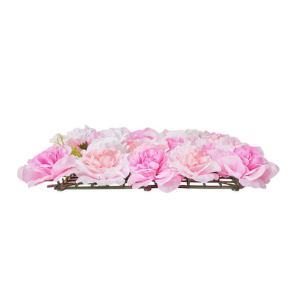 3D Flower Wall Panel, 12 PCS 15 x 15 inch, Artificial Floral Wall Background Mesh Backing Mat,Seamless Design&Easy Installation for Wedding Valentines Day Home Baby Party Backdrop Decor,Pink