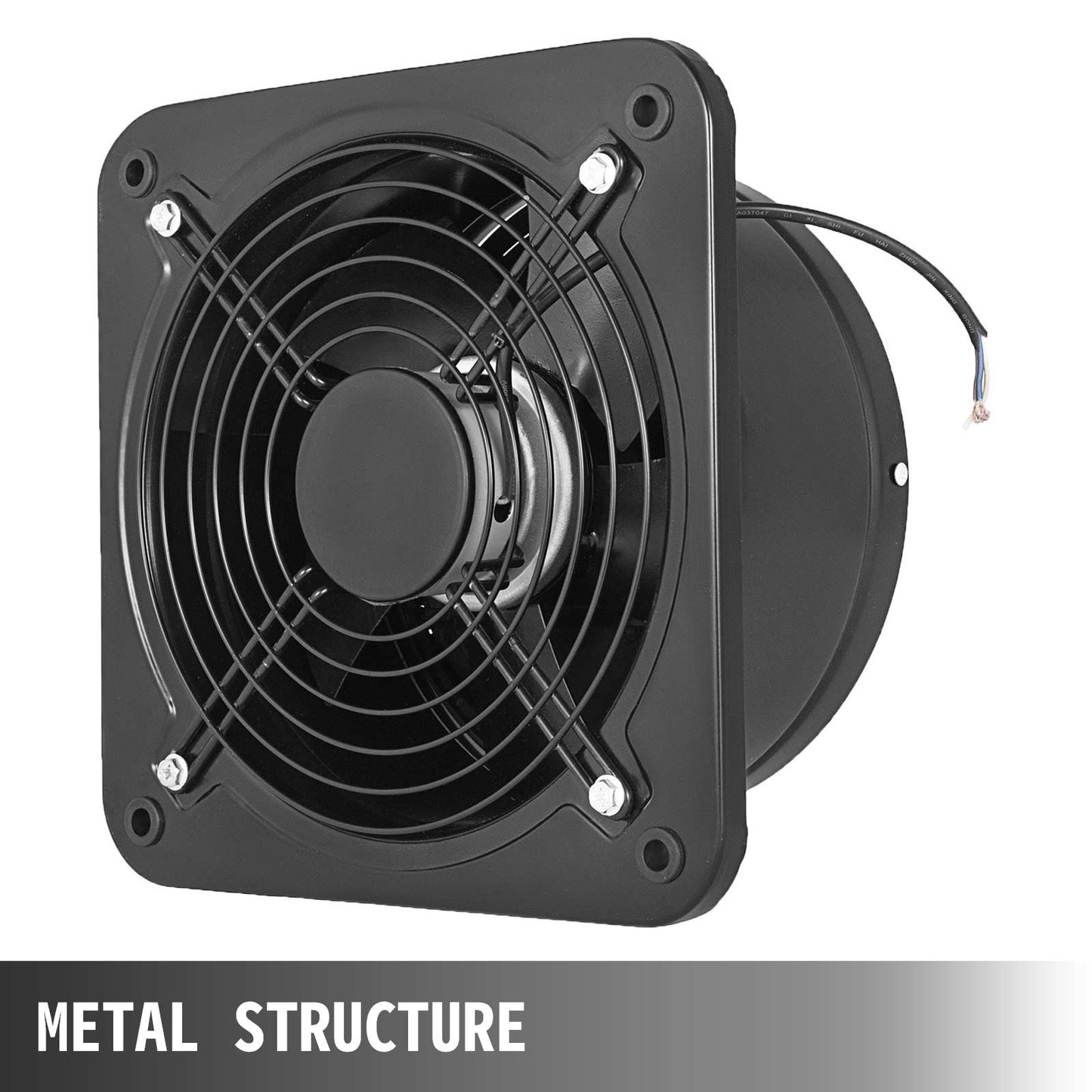 VEVOR Industrial Ventilation Extractor Metal Axial Exhaust Commercial 12 inch Air Blower Fan 250MM opening exhaust fan 2800 RPM Low Noise Stable Running