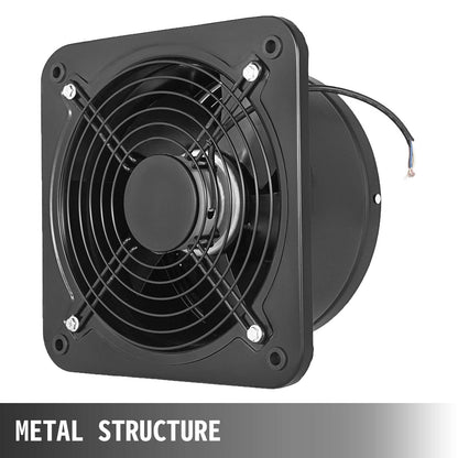 VEVOR Industrial Ventilation Extractor Metal Axial Exhaust Commercial 12 inch Air Blower Fan 250MM opening exhaust fan 2800 RPM Low Noise Stable Running