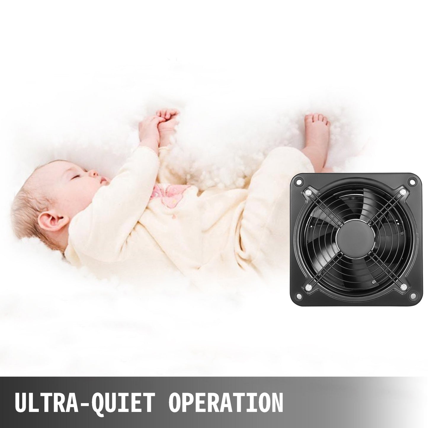 VEVOR Industrial Ventilation Extractor Metal Axial Exhaust Commercial 12 inch Air Blower Fan 250MM opening exhaust fan 2800 RPM Low Noise Stable Running