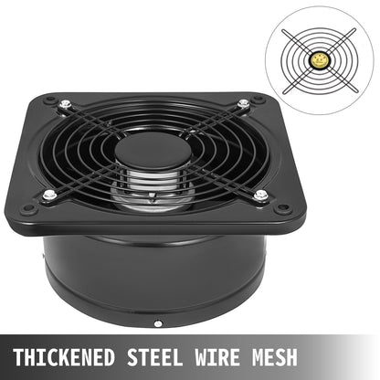 VEVOR Industrial Ventilation Extractor Metal Axial Exhaust Commercial 12 inch Air Blower Fan 250MM opening exhaust fan 2800 RPM Low Noise Stable Running