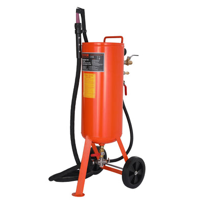 VEVOR 10 Gallon Heavy-Duty Sand Blaster, 60-110 PSI High Pressure Sandblaster, Portable Abrasive Blasting Tank, Air Sand Blasting Kit with 2 Ceramic Nozzles & 7.5ft Hose for Stain, Rust, Paint Removal