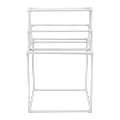 VEVOR Towel Rack 8-Bar Outdoor PVC Towel Holder for Poolside Spa Bathroom White