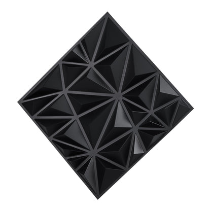 3D Wall Panels, 33-Pack 30 x 30 cm PVC Modern Art Minimalist Diamond Tiles, 2.97 m² Coverage Accent Wall Panel, Interior Home Decor for Ceiling, Bedroom, Living Room, Gaming Room, Matte Black
