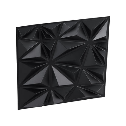 3D Wall Panels, 33-Pack 30 x 30 cm PVC Modern Art Minimalist Diamond Tiles, 2.97 m² Coverage Accent Wall Panel, Interior Home Decor for Ceiling, Bedroom, Living Room, Gaming Room, Matte Black