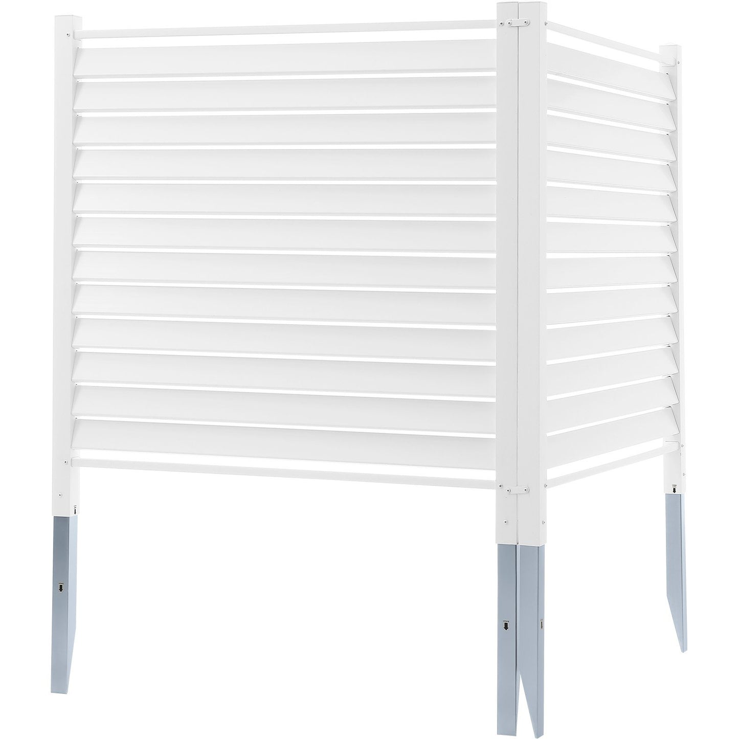 48" W x 48" H Vinyl Privacy Fence Panels, Air Conditioner Fence, Outdoor Privacy Screens for Trash Can, Pool Equipment Enclosure, Privacy Screen Kit Louvered Panels (2 Panels)