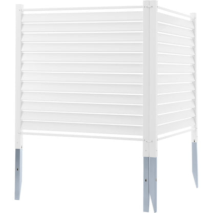 48" W x 48" H Vinyl Privacy Fence Panels, Air Conditioner Fence, Outdoor Privacy Screens for Trash Can, Pool Equipment Enclosure, Privacy Screen Kit Louvered Panels (2 Panels)