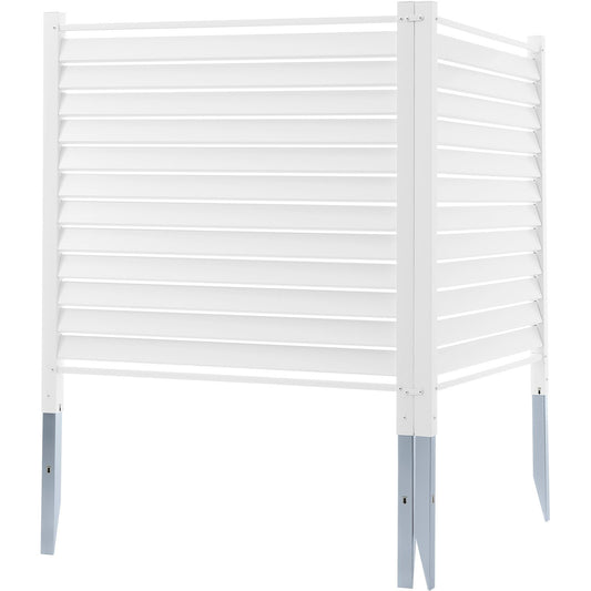 48" W x 48" H Vinyl Privacy Fence Panels, Air Conditioner Fence, Outdoor Privacy Screens for Trash Can, Pool Equipment Enclosure, Privacy Screen Kit Louvered Panels (2 Panels)