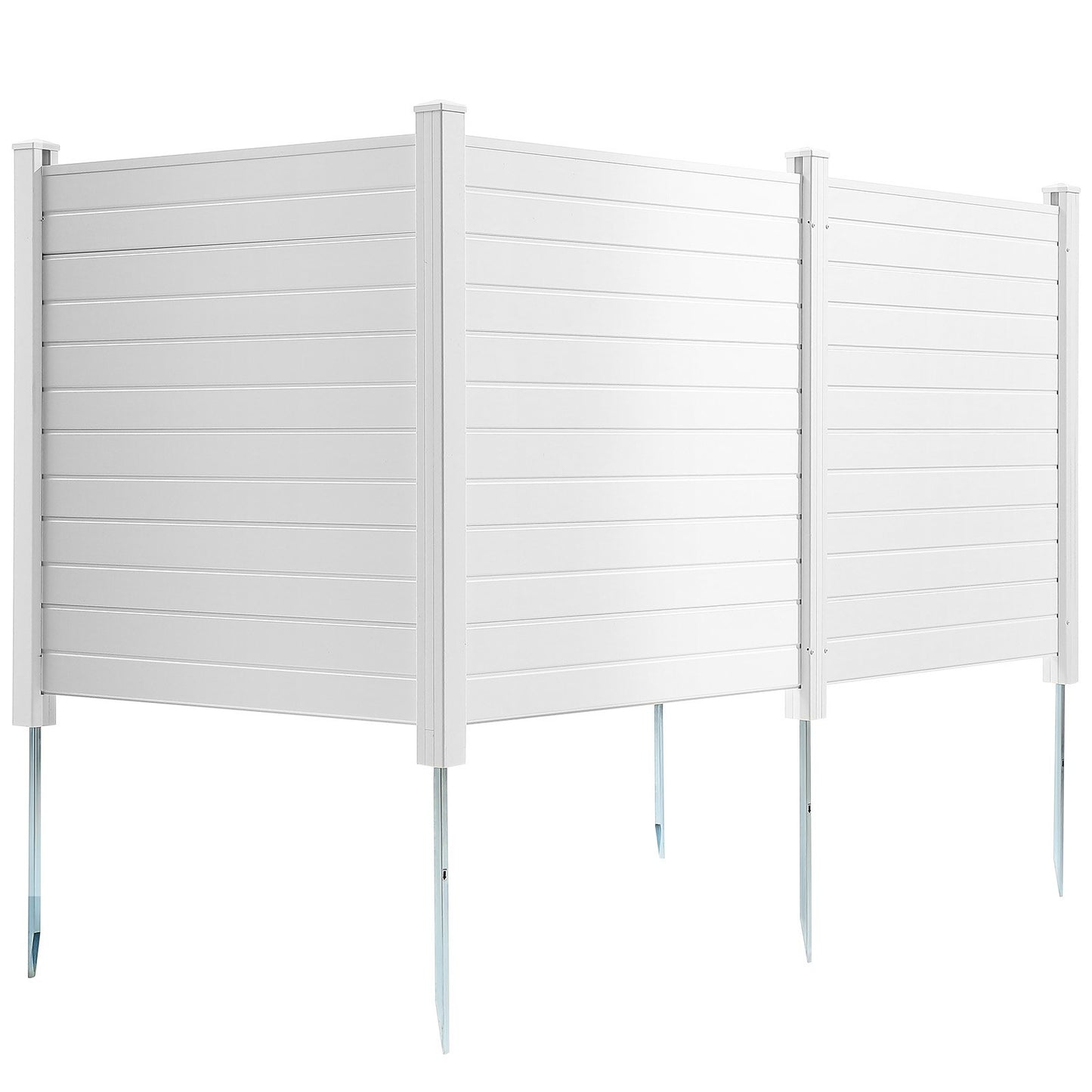 Outdoor Privacy Screens, 50" W x 50" H Air Conditioner Fence, Pool Equipment Enclosure, Horizontal Vinyl Privacy Fence, Perfect to Enclose Trash Can and A/C Units (4-Panel)