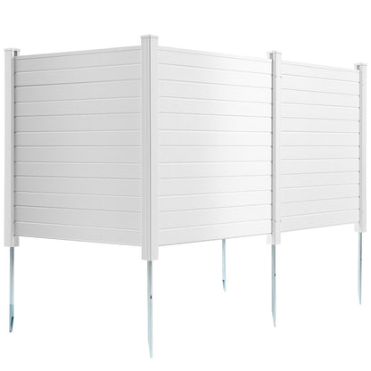 Outdoor Privacy Screens, 50" W x 50" H Air Conditioner Fence, Pool Equipment Enclosure, Horizontal Vinyl Privacy Fence, Perfect to Enclose Trash Can and A/C Units (4-Panel)