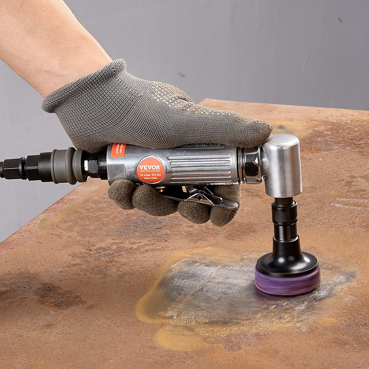 VEVOR Air Angle Die Grinder, 1/4" Right Angle Die Grinder (20000RPM), Heavy Duty 90-Degree Angled Air Powered, 24PCS Discs for Grinding, Polishing, Deburring, Rust Removal