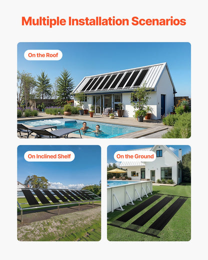 VEVOR Solar Pool Heater 1235 x 3100mm Aboveground & Inground Pool Heating System