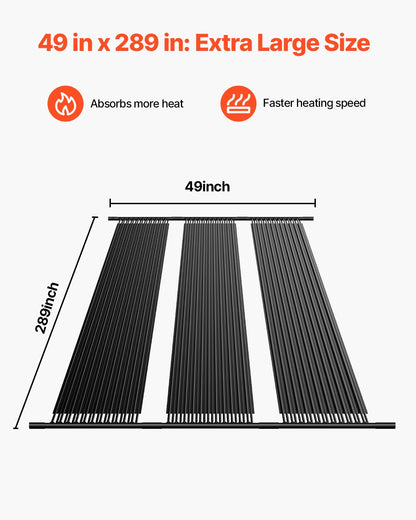 VEVOR Solar Pool Heater 1235 x 7340mm Aboveground & Inground Pool Heating System