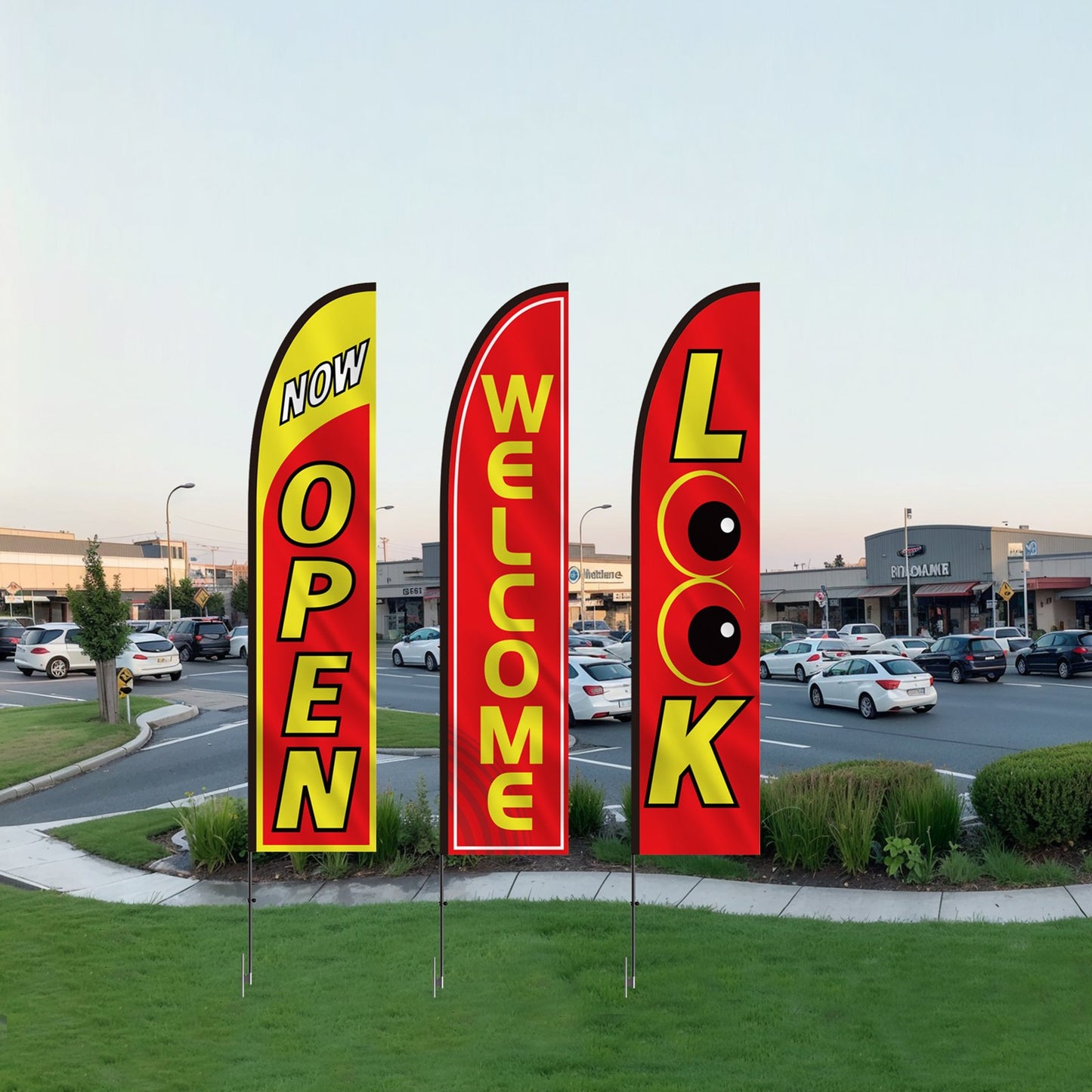 VEVOR Open Flags for Business Advertising Feather Flag Kit Open Look Welcome