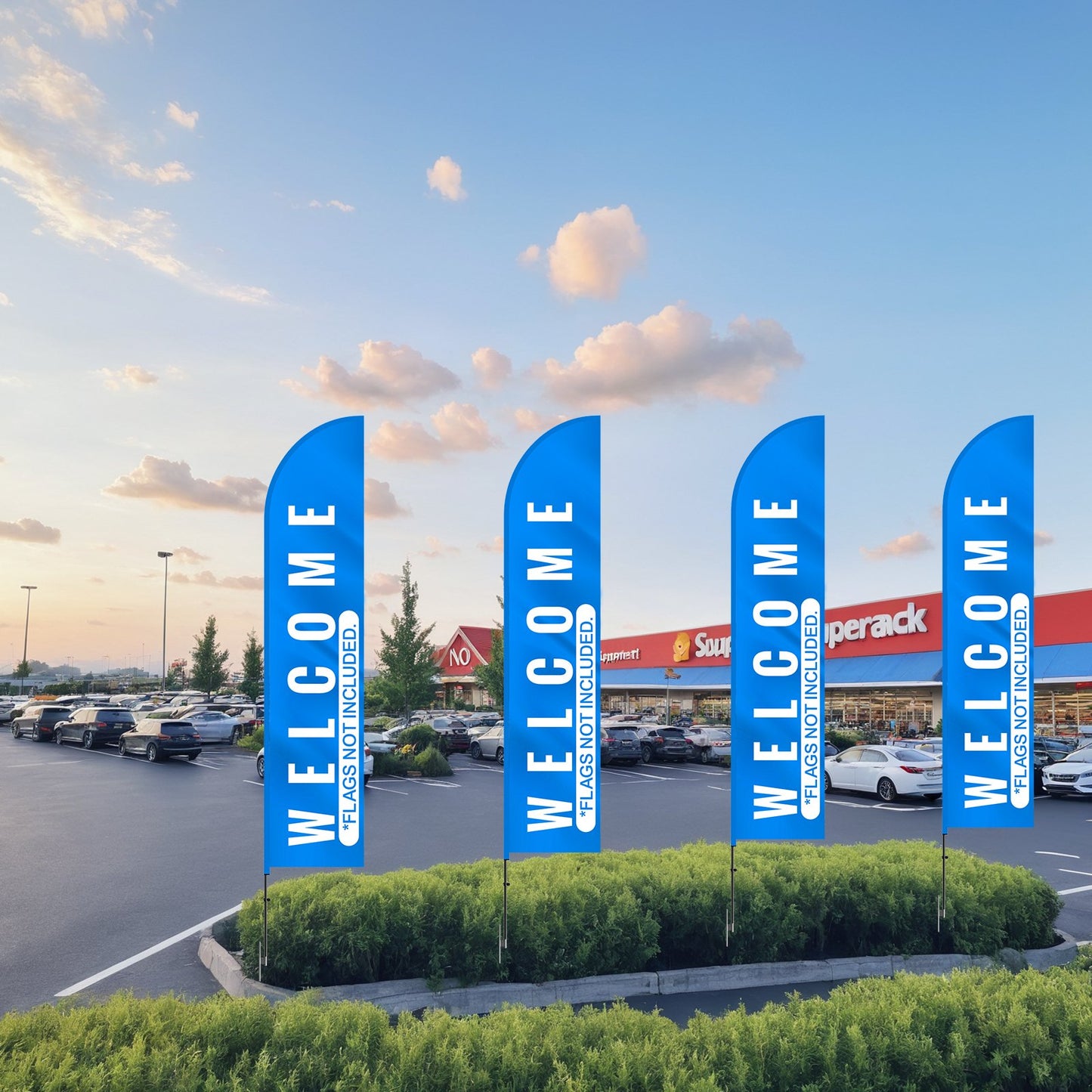 Feather Flag Pole Kit 2 Packs Swooper Flag Pole 16.3 ft with Ground Stakes