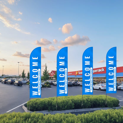 Feather Flag Pole Kit 2 Packs Swooper Flag Pole 16.3 ft with Ground Stakes