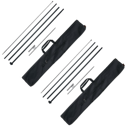 Feather Flag Pole Kit 2 Packs Swooper Flag Pole 16.3 ft with Ground Stakes