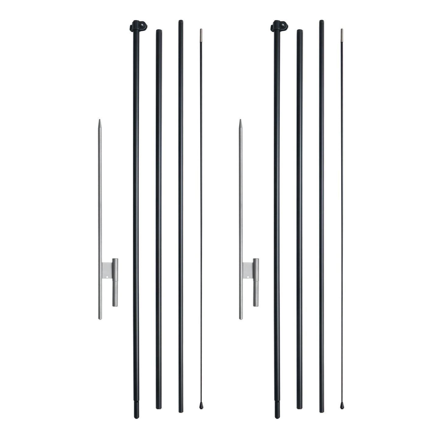 Feather Flag Pole Kit 2 Packs Swooper Flag Pole 16.3 ft with Ground Stakes