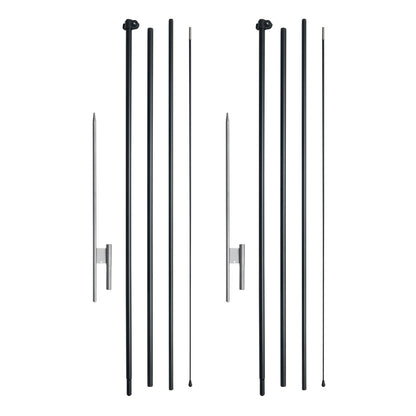 Feather Flag Pole Kit 2 Packs Swooper Flag Pole 16.3 ft with Ground Stakes