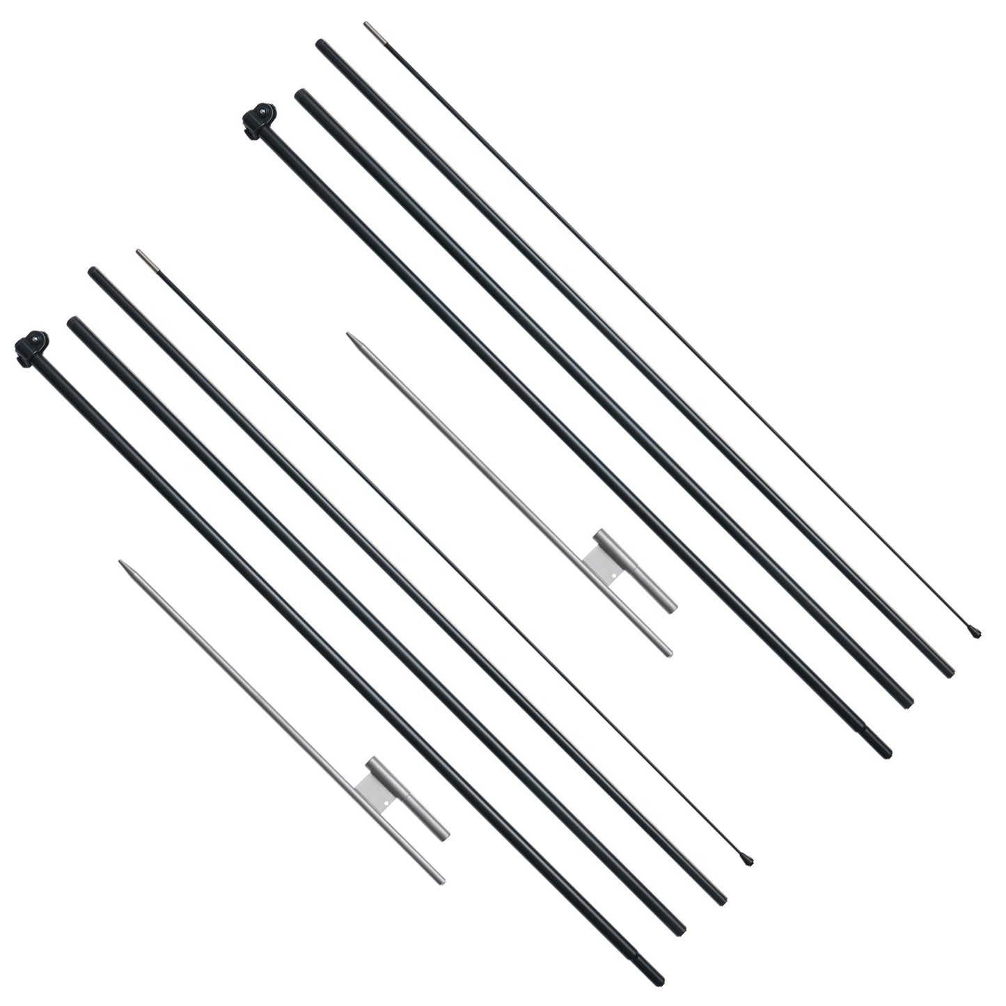 Feather Flag Pole Kit 2 Packs Swooper Flag Pole 16.3 ft with Ground Stakes