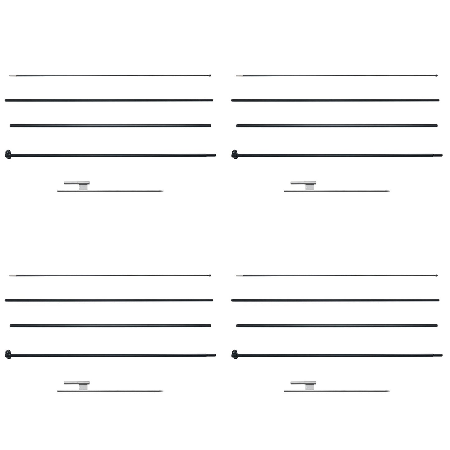 Feather Flag Pole Kit 4 Packs Swooper Flag Pole 16.3 ft with Ground Stakes