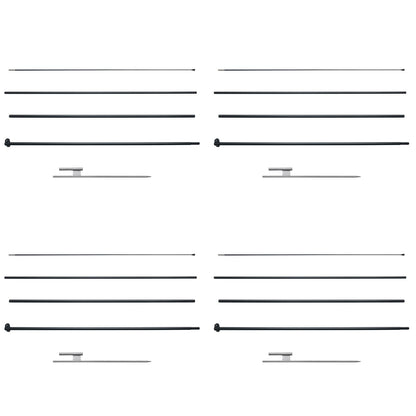 Feather Flag Pole Kit 4 Packs Swooper Flag Pole 16.3 ft with Ground Stakes