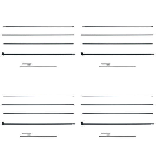 Feather Flag Pole Kit 4 Packs Swooper Flag Pole 16.3 ft with Ground Stakes