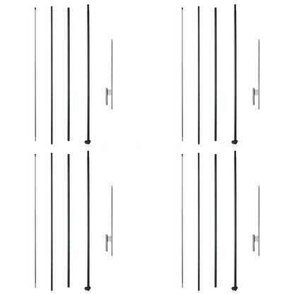 Feather Flag Pole Kit 4 Packs Swooper Flag Pole 16.3 ft with Ground Stakes
