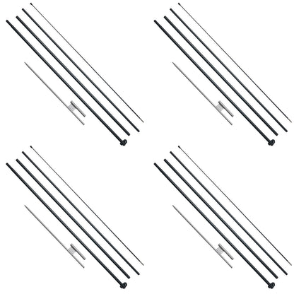 Feather Flag Pole Kit 4 Packs Swooper Flag Pole 16.3 ft with Ground Stakes