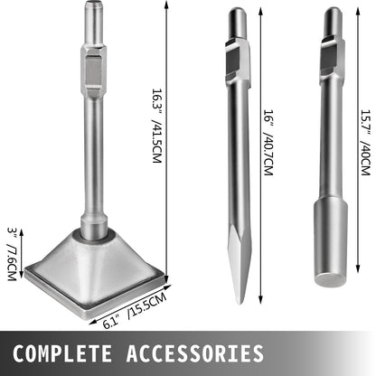 VEVOR Jack Hammer 1-1/8 Tamper Shank, Dirt Tamper 6x6 Compactor Plate with Electric Chisel Dirt Compactor, Demolition Jackhammer Bits Solid Compactor Breaker Hammer Concrete Tamper Asphalt Tools