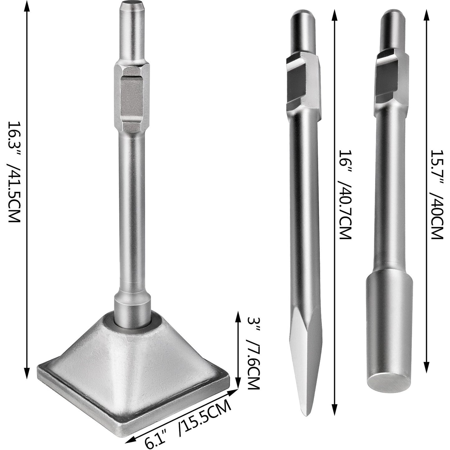 VEVOR Jack Hammer 1-1/8 Tamper Shank, Dirt Tamper 6x6 Compactor Plate with Electric Chisel Dirt Compactor, Demolition Jackhammer Bits Solid Compactor Breaker Hammer Concrete Tamper Asphalt Tools