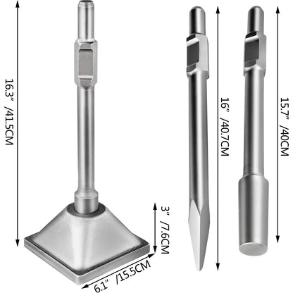 VEVOR Jack Hammer 1-1/8 Tamper Shank, Dirt Tamper 6x6 Compactor Plate with Electric Chisel Dirt Compactor, Demolition Jackhammer Bits Solid Compactor Breaker Hammer Concrete Tamper Asphalt Tools
