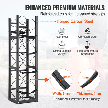 VEVOR Refrigerant Tank Rack, with 3 x 30lbs and Other 3 Small Bottle Tanks, Cylinder Tank Rack 12.79x12.99x47.12 in, Refrigerant Cylinder Rack and Holders for Freon, Gases, Oxygen, Nitrogen