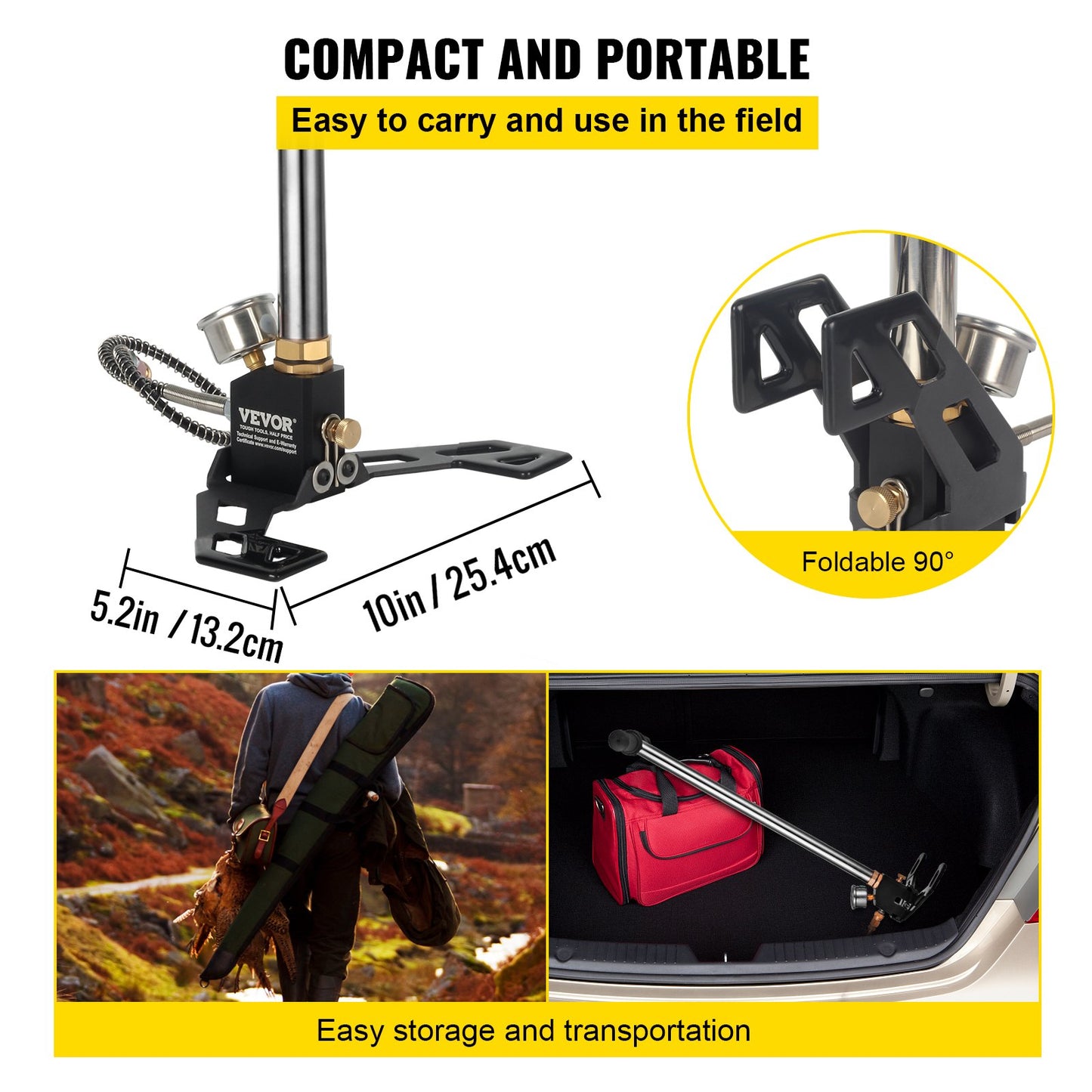 VEVOR High Pressure Hand Pump 3 Stage up to 4500 psi PCP Pump Safe and Convenient Airgun PCP Pump High Pressure Hand Pump for High Pressure Tires and Pre-Charged Pneumatic Airguns