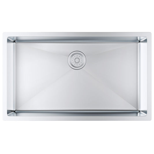 VEVOR Kitchen Sink, 304 Stainless Steel Drop-In Sinks, Undermount Single Bowl Basin with Accessories(Pack of 3), Household Dishwasher Sinks for Workstation, RV, Prep Kitchen, and Bar Sink, 32 inch