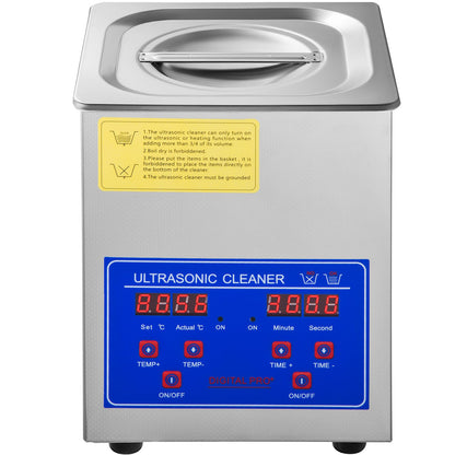 Vevor Ultrasonic Cleaner 1.3 L Ultrasonic Parts Cleaner with Heater Timer,