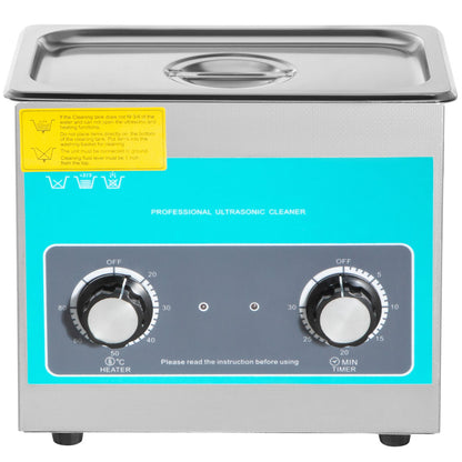 VEVOR Knob Ultrasonic Cleaner 3L 40kHz Ultrasonic Cleaning Machine Knob Control Sonic Cleaner 304 Stainless Steel Ultrasonic Cleaner Machine with Heater & Timer for Cleaning Jewelry Eyeglasses Watches