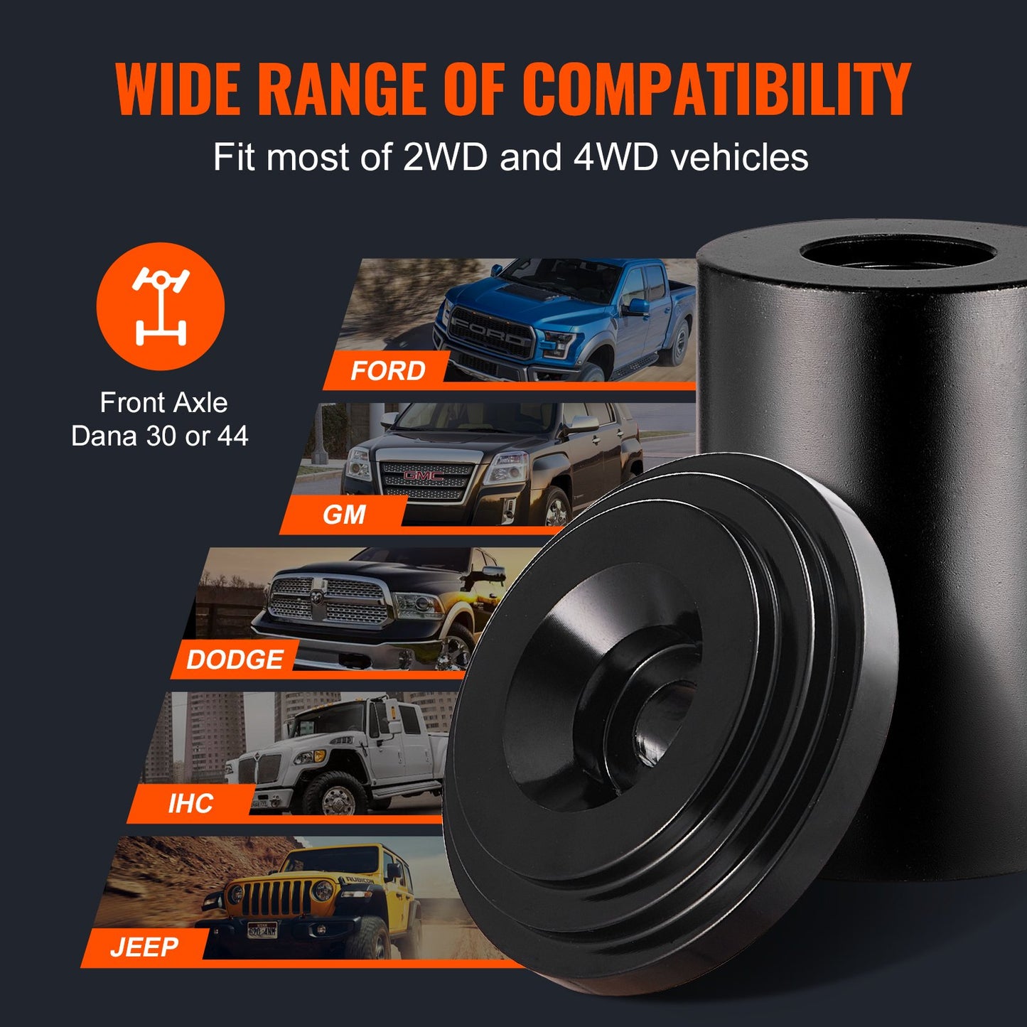 VEVOR Ball Joint Press Kit, 10 pcsTool Kit, C-press Ball joint Remove and Install Tools, for Most 2WD and 4WD Cars, Heavy Duty Ball Joint Repair Kit for Automotive Repairing