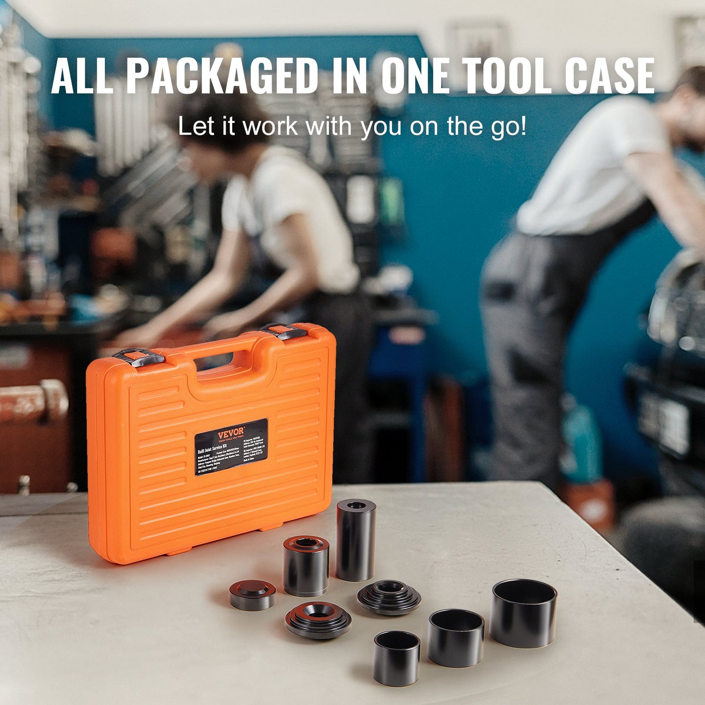 VEVOR Ball Joint Press Kit, 10 pcsTool Kit, C-press Ball joint Remove and Install Tools, for Most 2WD and 4WD Cars, Heavy Duty Ball Joint Repair Kit for Automotive Repairing