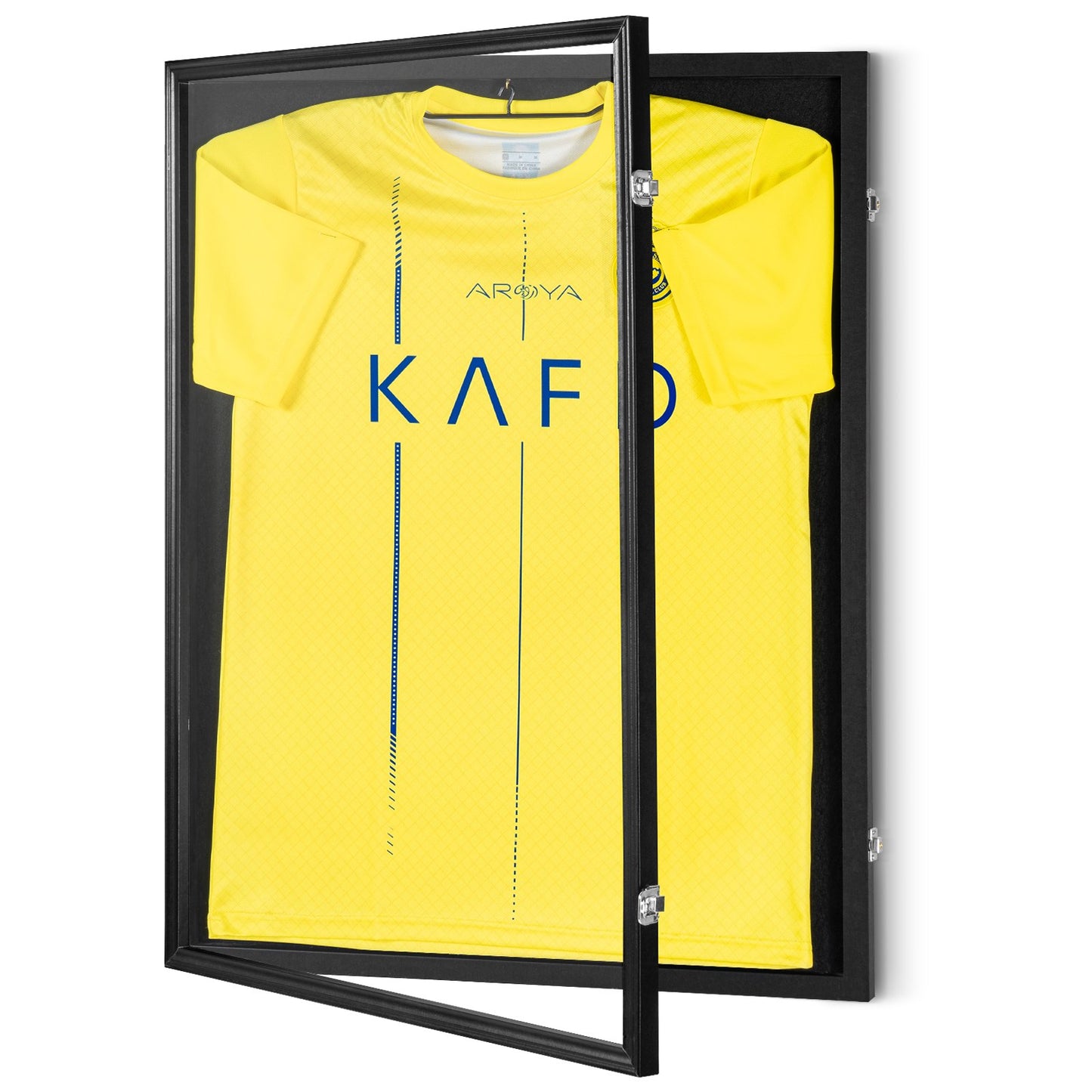 VEVOR Jersey Display Frame Case, 610 x 812 x 40 mm, Large Lockable Sport Jersey Shadow Box with 98% UV Protection PC Glass and Hangers, for Baseball Basketball Football Hockey Shirt and Uniform, Black